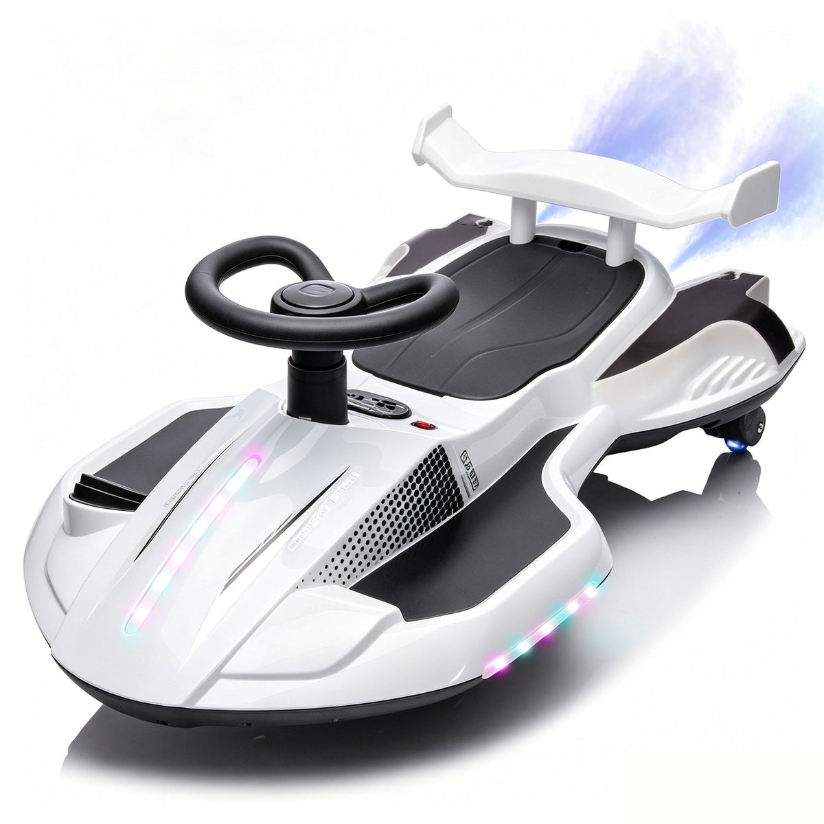 KEEPSUN 12V Electric Wiggle Car for Kids, 2 in 1 Swing Ride on Toy, Drift Car with Spray, Flashing 360° Swivel Wheels, Music, Bluetooth, Anti-Rollover, Gift for Boys Girls Ages 3-8