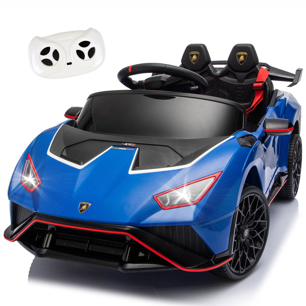 KEEPSUN 12V Ride On Toys for Kids, Licensed Lamborghini Ride On Car w/Remote Control, 3-Speed, Bluetooth & Music, Electric Car for Toddler Ages 2-4, Ideal Gift for Boys Girls - Blue
