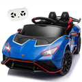 KEEPSUN 12V Ride On Toys for Kids, Licensed Lamborghini Ride On Car w/Remote Control, 3-Speed, Bluetooth & Music, Electric Car for Toddler Ages 2-4, Ideal Gift for Boys Girls - Blue