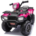 KEEPSUN 24V Kids ATV, Ride on Toys for Toddlers, 4 Wheeler Electric Quad with Bluetooth, Music, Spring Suspension, LED Lights, 2 Storage Racks, Ride On Car for Boys Girls Gift