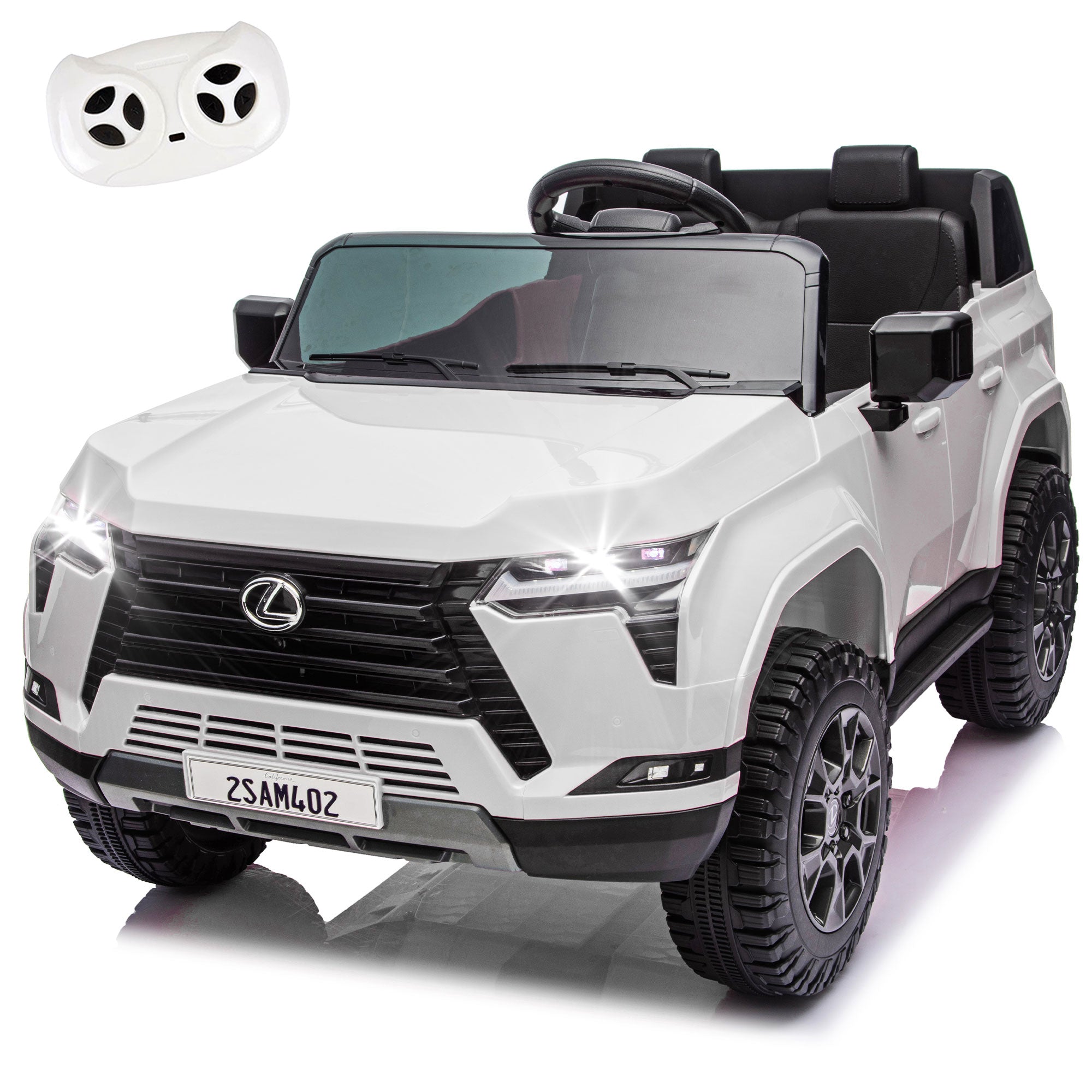 2 Seater Ride On Car for Kids, 24V Licensed Lexus GX550 Ride On Toys for Kids, Kids Electric Vehicle w/Remote Control, Bluetooth, 3 Speed, 4-Wheel Suspension, Ideal Gift for Boys Girls