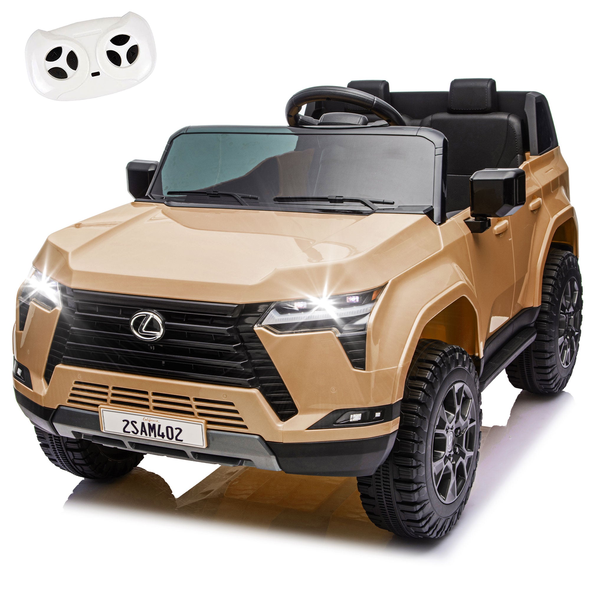 2 Seater Ride On Car for Kids, 24V Licensed Lexus GX550 Ride On Toys for Kids, Kids Electric Vehicle w/Remote Control, Bluetooth, 3 Speed, 4-Wheel Suspension, Ideal Gift for Boys Girls