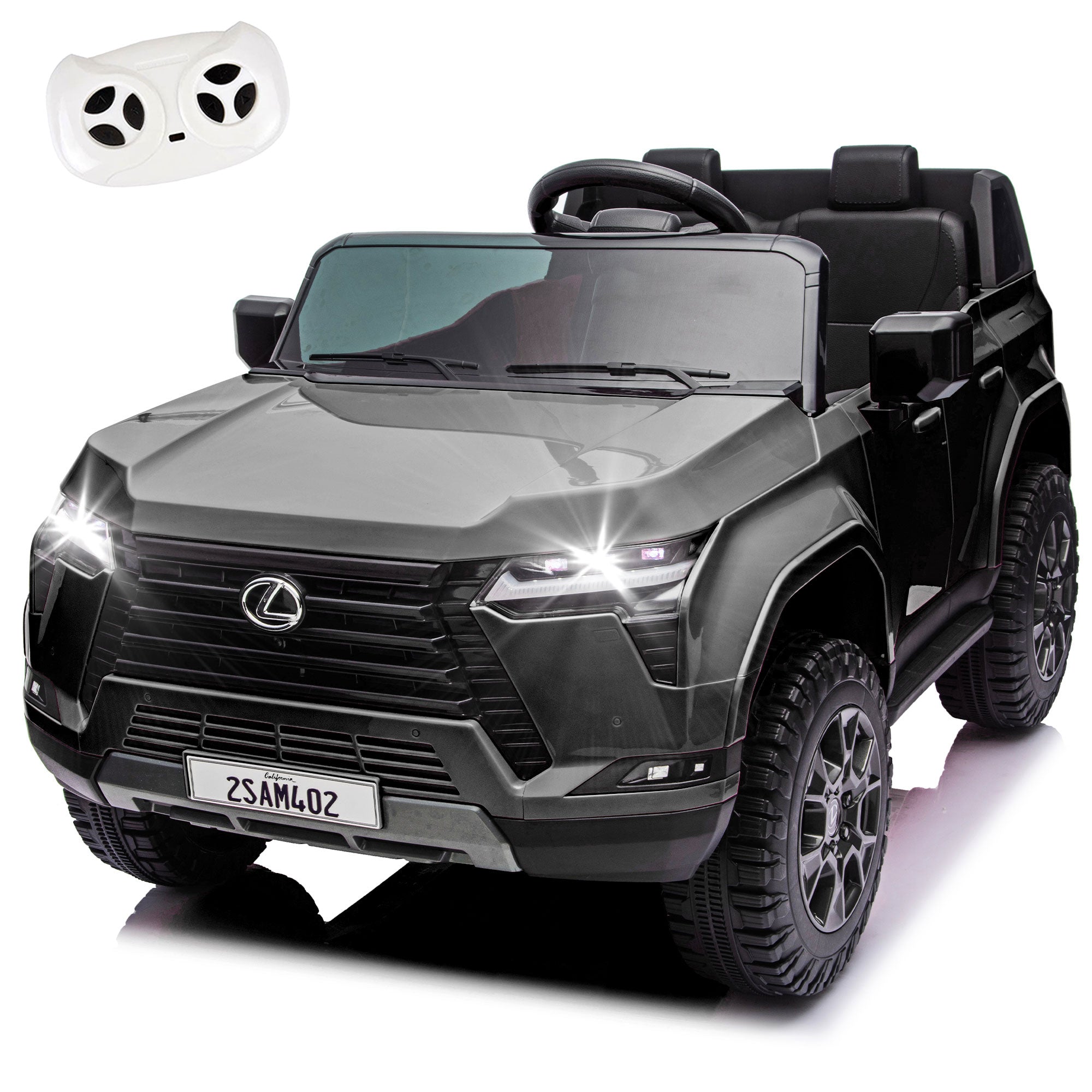 2 Seater Ride On Car for Kids, 24V Licensed Lexus GX550 Ride On Toys for Kids, Kids Electric Vehicle w/Remote Control, Bluetooth, 3 Speed, 4-Wheel Suspension, Ideal Gift for Boys Girls
