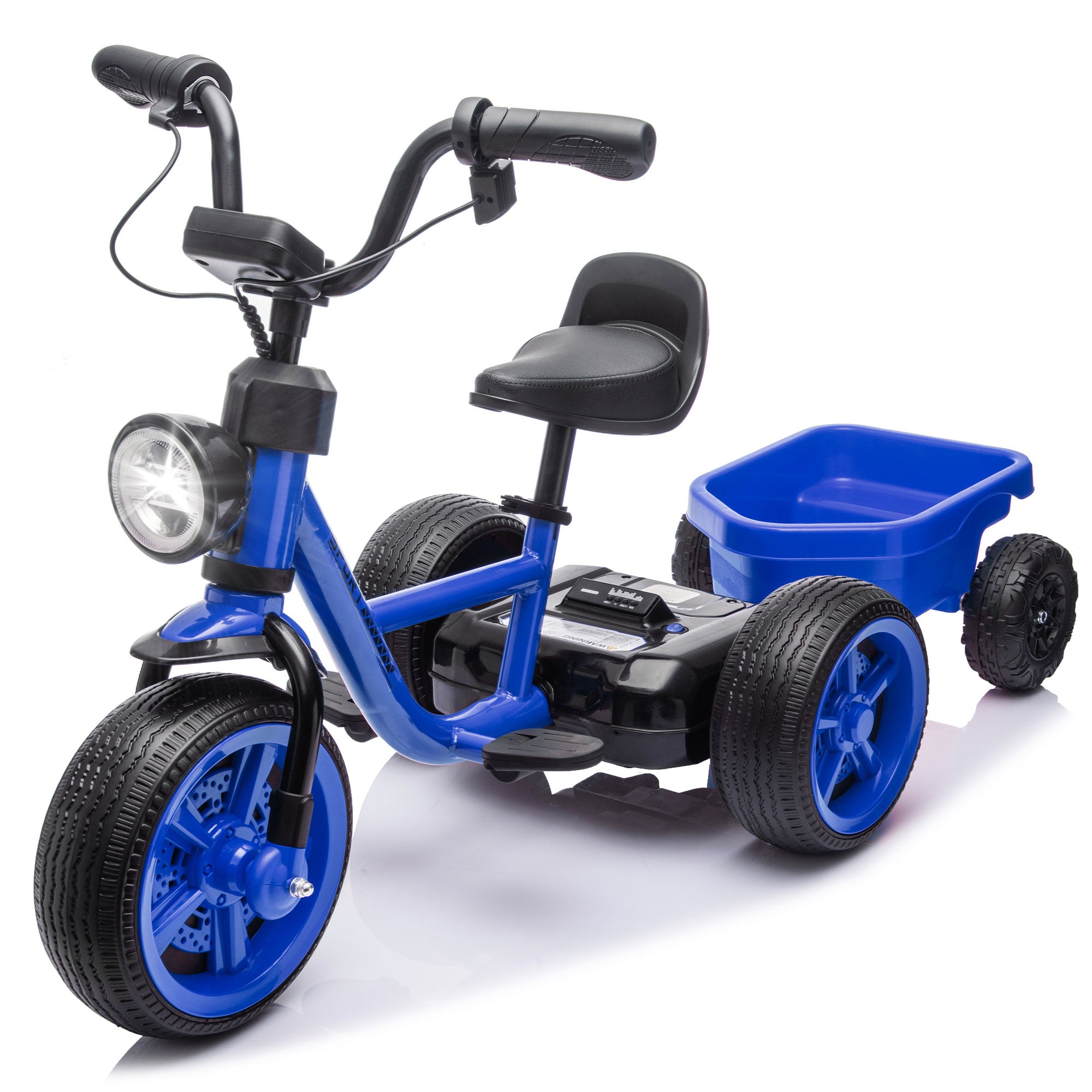 Electric Tricycle for Toddlers 2-5 Year Old, Kids Electric Bike Outdoor Ride on Toys, Trike with LED Light, Adjustable Seat, Large Rear Basket, Birthday Gift for Kids