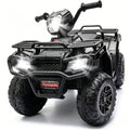 KEEPSUN 24V Kids ATV, Ride on Toys for Toddlers, 4 Wheeler Electric Quad with Music, Spring Suspension, LED Lights, 2 Storage Racks, Ride On Car Gift for Boys Girls Ages 2-4 - Black