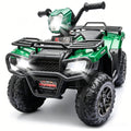 KEEPSUN 24V Kids ATV, Ride on Toys for Toddlers, 4 Wheeler Electric Quad with Bluetooth, Music, Spring Suspension, LED Lights, 2 Storage Racks, Ride On Car for Boys Girls Gift