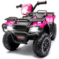 KEEPSUN 24V Kids ATV, Ride on Toys for Toddlers, 4 Wheeler Electric Quad with Bluetooth, Music, Spring Suspension, LED Lights, 2 Storage Racks, Ride On Car for Boys Girls Gift