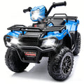 KEEPSUN 24V Kids ATV, Ride on Toys for Toddlers, 4 Wheeler Electric Quad with Bluetooth, Music, Spring Suspension, LED Lights, 2 Storage Racks, Ride On Car for Boys Girls Gift