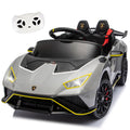 KEEPSUN 12V Ride On Toys for Kids, Licensed Lamborghini Ride On Car w/Remote Control, 3-Speed, Bluetooth & Music, Electric Car for Toddler Ages 2-4, Ideal Gift for Boys Girls - Gray