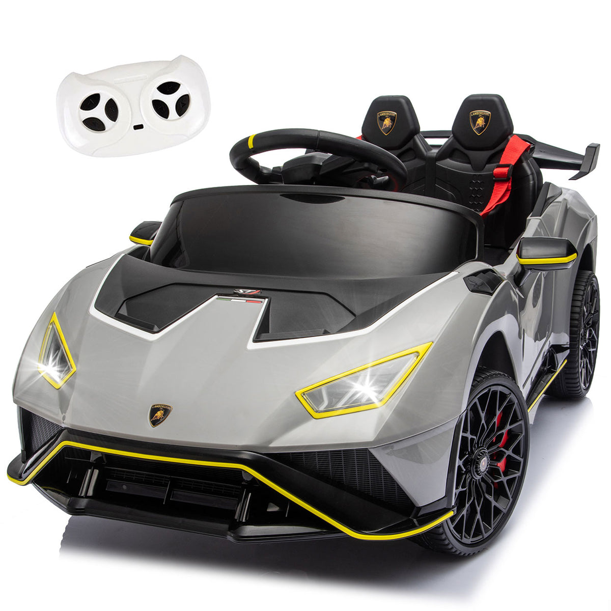 KEEPSUN 12V Ride On Toys for Kids, Licensed Lamborghini Ride On Car w/Remote Control, 3-Speed, Bluetooth & Music, Electric Car for Toddler Ages 2-4, Ideal Gift for Boys Girls